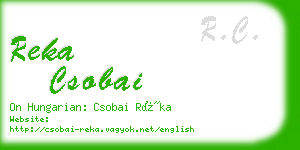 reka csobai business card